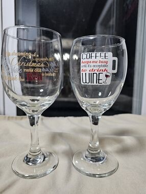 Clear Glass Wine Glasses Set Of 2